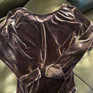 Velvet long sleeve Leotard